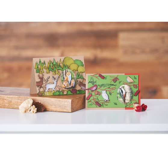 Podwójne karty z kopertami "Papier pakowy", 18 x 13 cm, 50 szt.