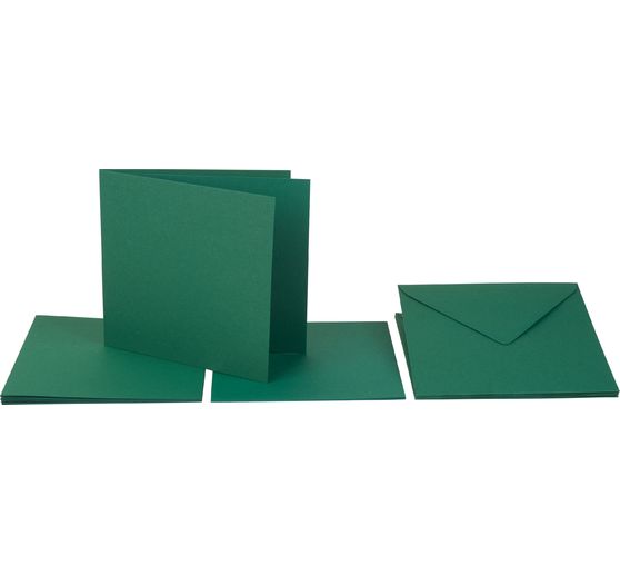 Podwójne karty z kopertami i wkładkami, 13,5 x 13,5 cm, 220 g/m²
