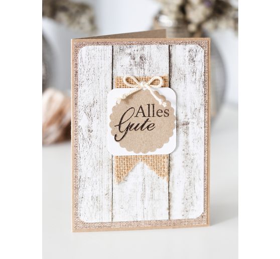 double cards with envelopes "Kraft paper", DIN A6, 50 pieces