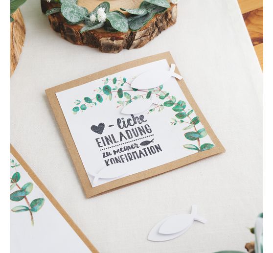 VBS Double cards with envelopes "Kraft paper", 50 pieces