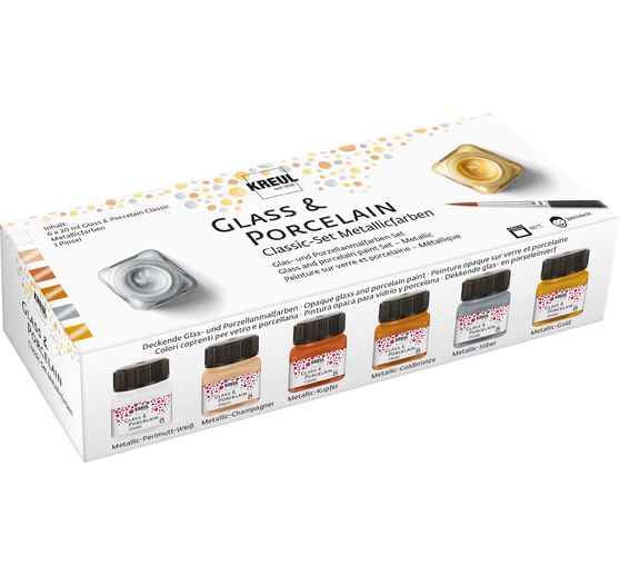 KREUL Glass & Porcelain "Classic - Metallic", zestaw 6 sztuk