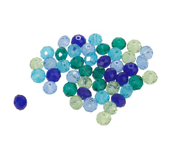 Glass cut beads, 8 mm, 45 pieces
