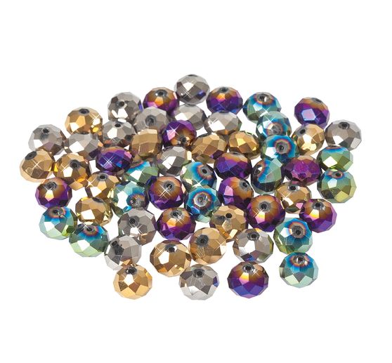 Glass cut beads, 12 mm
