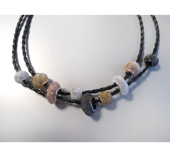 Koralik siatkowy z dużym otworem, ok. 14 x 11 mm