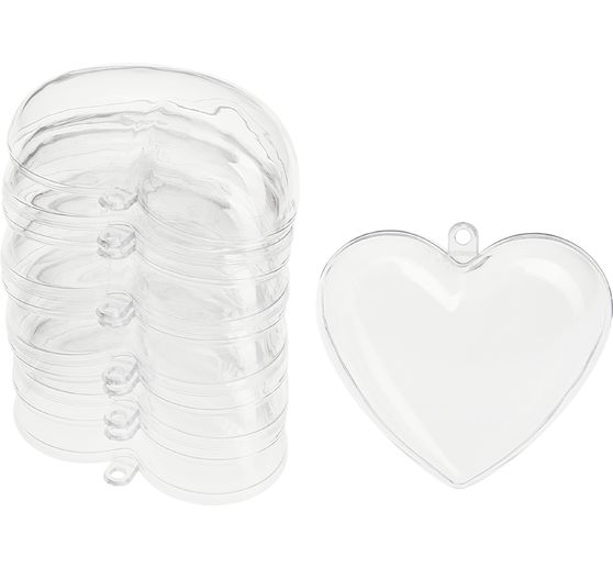 Forma akrylowa "Serce", 6 cm, 6 sztuk