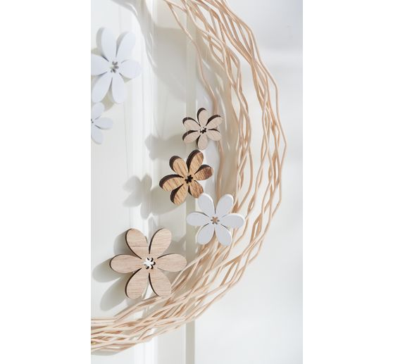 VBS Rattan naturalny, niebieska wstążka, Ø 3 mm