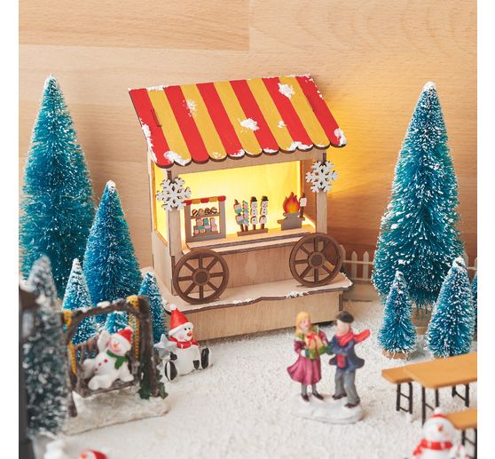 Zestaw do budowy z drewna VBS "Stragan na rynku", w tym LED