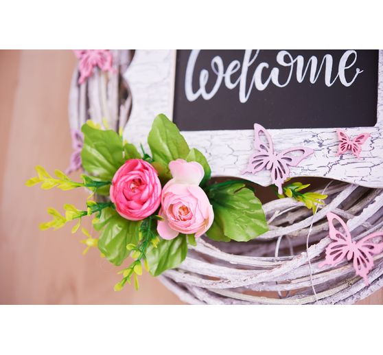 VBS Ranunculus, sztuczny, różowy, ok. 28 cm, 10 szt.