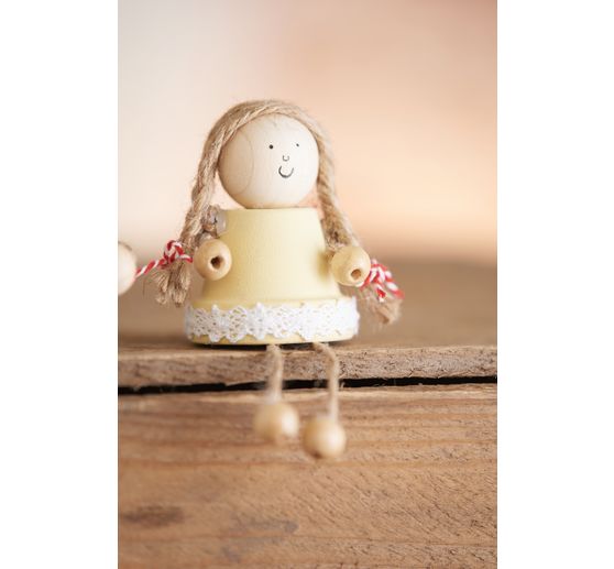 Drewniane nóżki z otworem, 4 sztuki