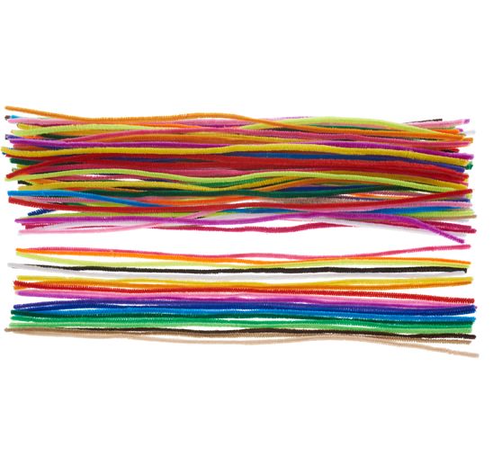 VBS Drut chenille "Farbenmix", 50 cm, zestaw 100 szt.