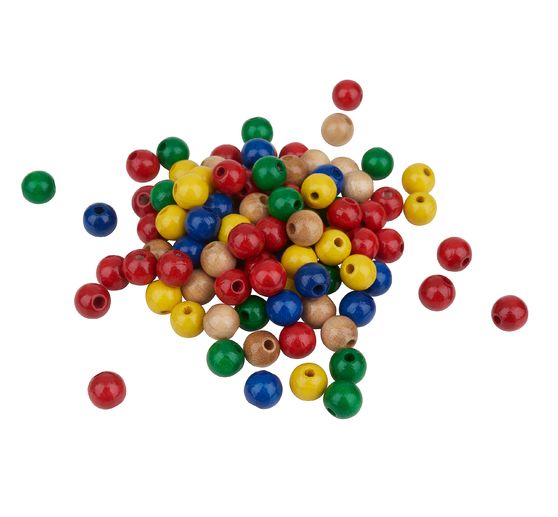 Koraliki drewniane, Ø 8 mm, 85 sztuk