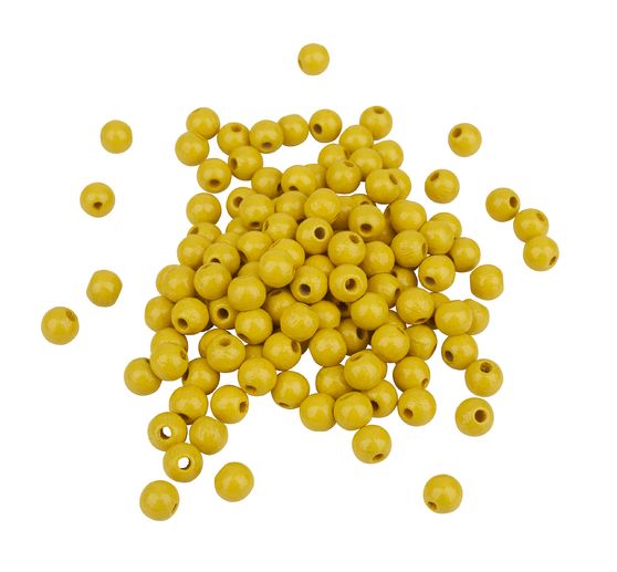 Koraliki drewniane, Ø 6 mm, ok. 125 sztuk