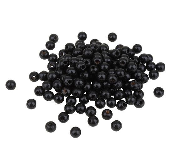 Koraliki drewniane, Ø 6 mm, ok. 125 sztuk