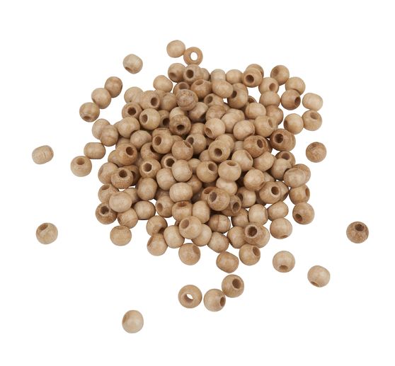 Drewniane koraliki, Ø 4 mm, ok. 165 sztuk