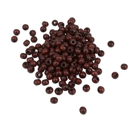 Drewniane koraliki, Ø 4 mm, ok. 165 sztuk