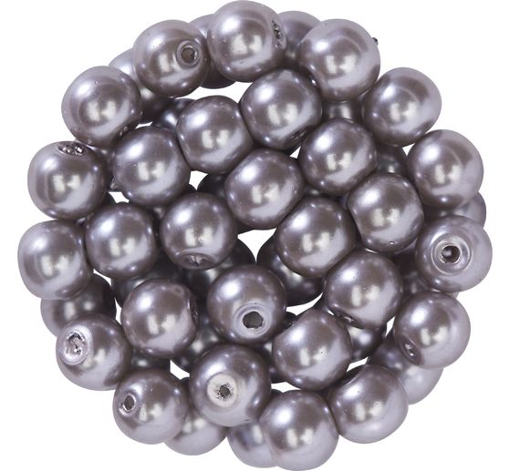 Szklane koraliki woskowe, Ø 6 mm, 55 sztuk