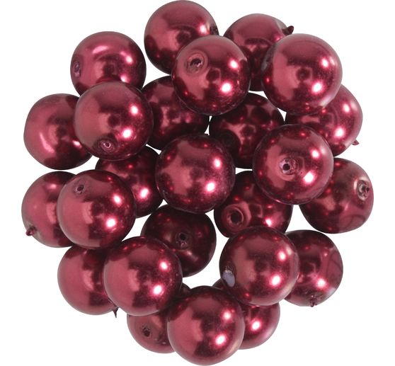 Szklane koraliki woskowe, Ø 8 mm, 25 sztuk, złotożółte (jasnopomarańczowe)