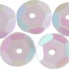 Sequins domed, iridescent White