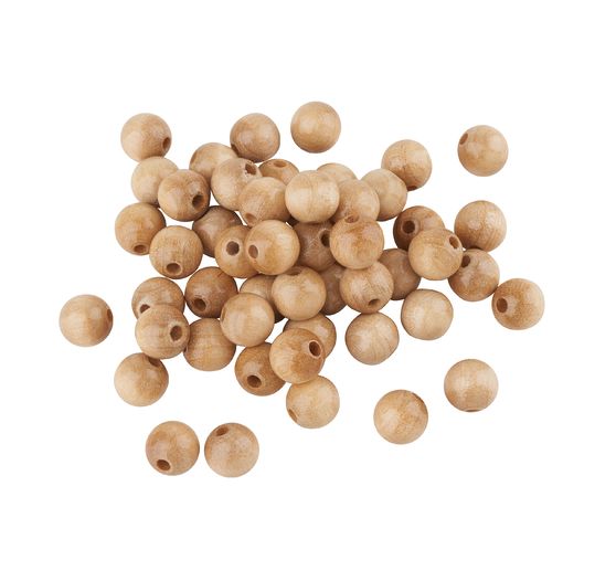 Drewniane koraliki, Ø 10 mm, ok. 50 sztuk