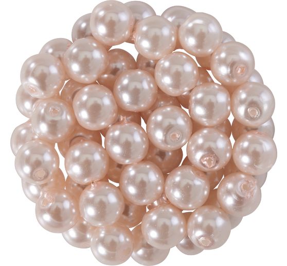 Szklane koraliki woskowe, Ø 6 mm, 55 sztuk