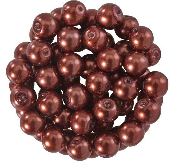 Szklane koraliki woskowe, Ø 6 mm, 55 sztuk