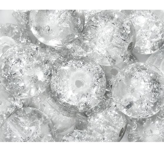 Glitter beads, Ø 8 mm, 20 pieces