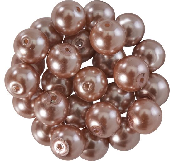 Szklane koraliki woskowe, Ø 8 mm, 25 sztuk, złotożółte (jasnopomarańczowe)