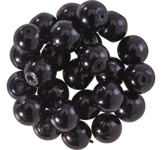 Szklane koraliki woskowe, Ø 8 mm, 25 sztuk, złotożółte (jasnopomarańczowe)