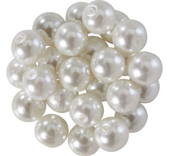 Szklane koraliki woskowe, Ø 8 mm, 25 sztuk, złotożółte (jasnopomarańczowe)