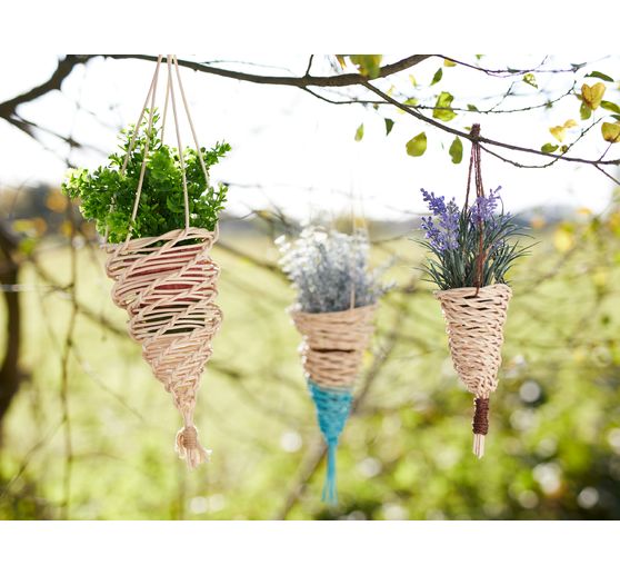 VBS Rattan naturalny, niebieska wstążka, Ø 3 mm