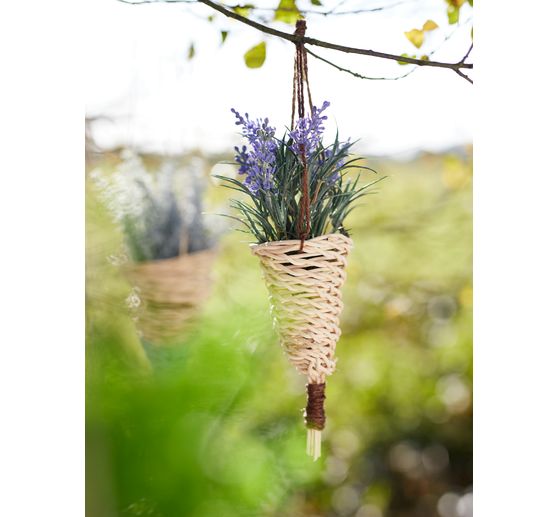 VBS Rattan naturalny, niebieska wstążka, Ø 3 mm