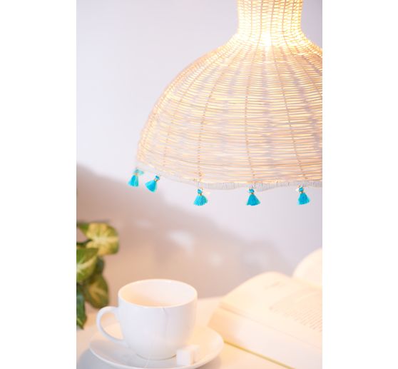 VBS Rattan naturalny, niebieska wstążka, Ø 3 mm