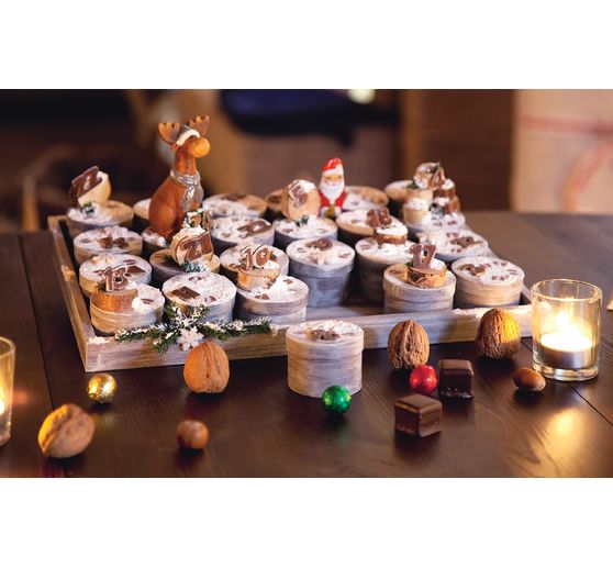 Pudełka tekturowe VBS "okrągłe" na tacy, 24 szt.