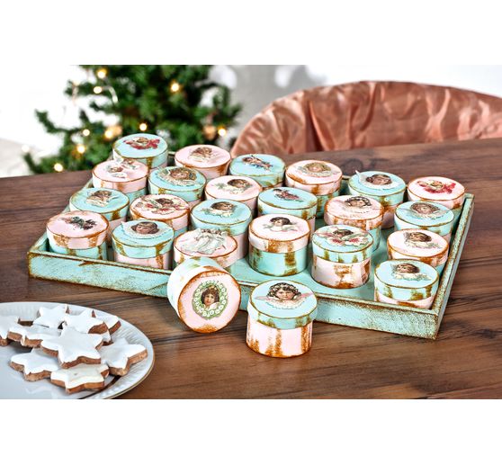 Pudełka tekturowe VBS "okrągłe" na tacy, 24 szt.