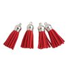 Imitation leather tassels Silver/Red