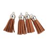 Imitation leather tassels Silver/Brown