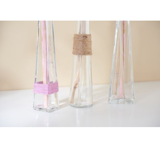 Szklane butelki VBS "Geo", zestaw 3 sztuk