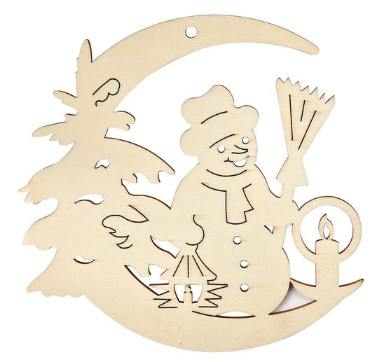 Obrazek z okna, bałwan w księżycu, ok. 19 cm