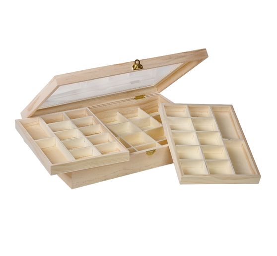Pudełko do sortowania biżuterii, drewno sosnowe