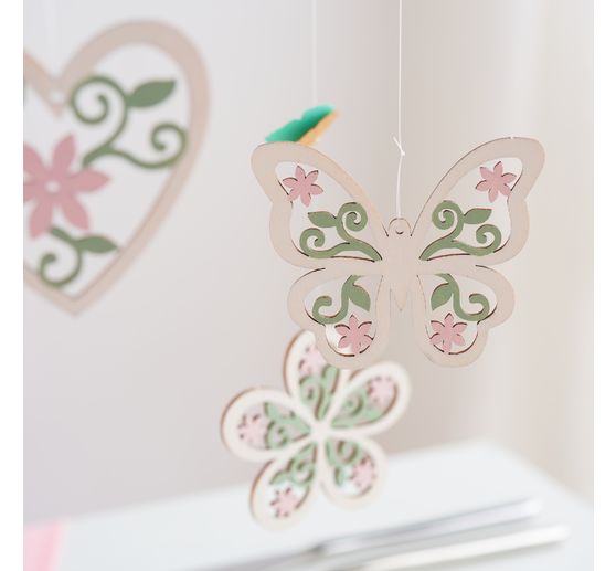 VBS Decoration pendant "Flowers, hearts and butterflies"