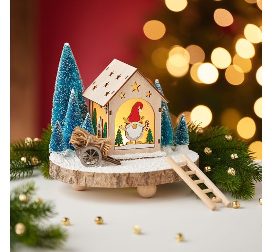 Drewniany panel dekoracyjny z korą, na nóżkach, naturalny