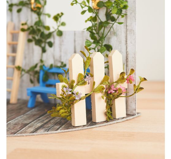 Flower pick with greenery