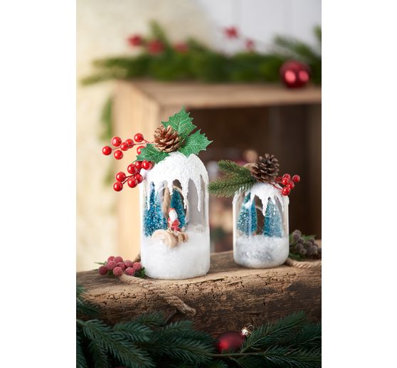 Miniaturowa choinka VBS, zestaw 16 sztuk, pokryta śniegiem