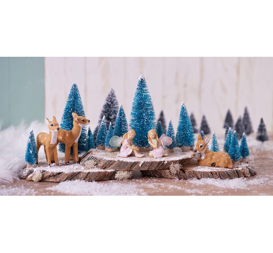 Miniaturowa choinka VBS, zestaw 16 sztuk, pokryta śniegiem