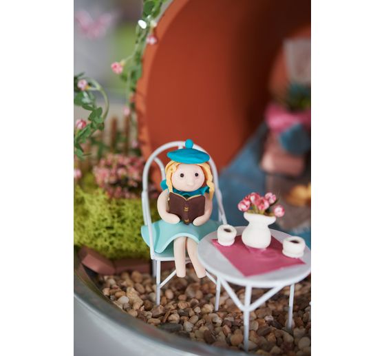 Mini zestaw do siedzenia, 3 sztuki, biały, 2 krzesła+1 stół