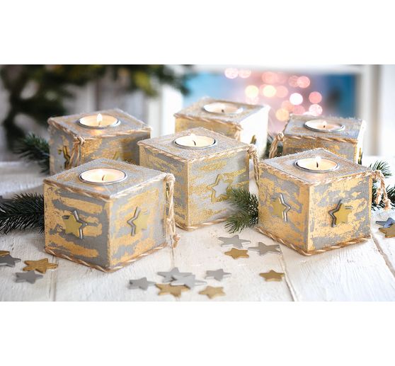 VBS Tealight holder "Cube", 15 pieces