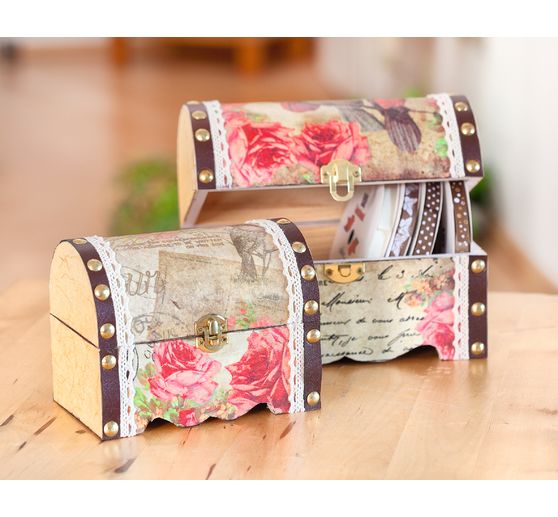 VBS Round lid chest with fitting, set of 2