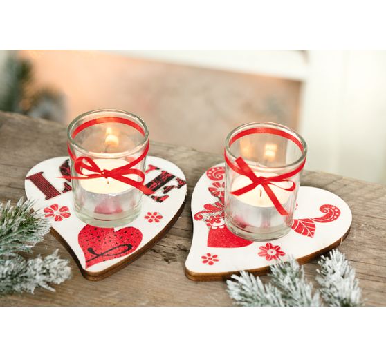 VBS Tealight holder "Heart", 12 pcs.