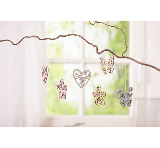 VBS Decoration pendant "Flowers, hearts and butterflies"