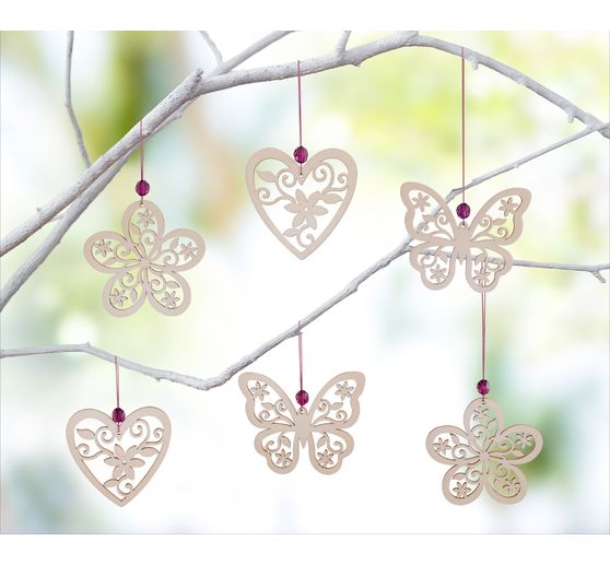 VBS Decoration pendant "Flowers, hearts and butterflies"